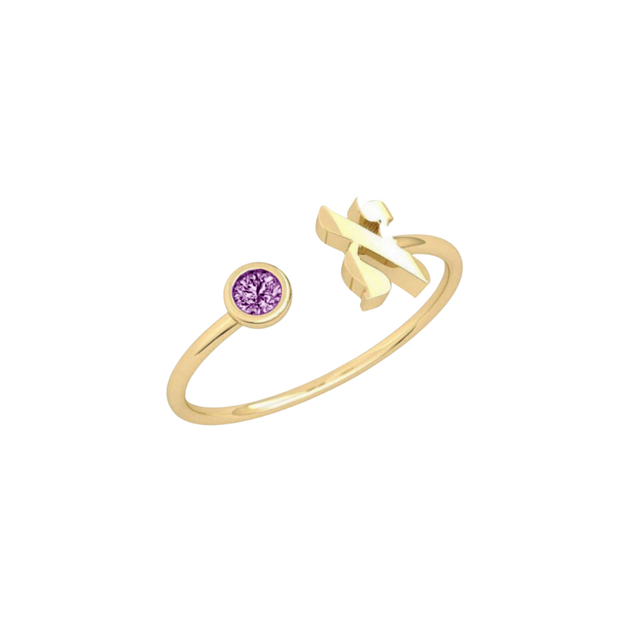 Gem Initial Ring - Hebrew