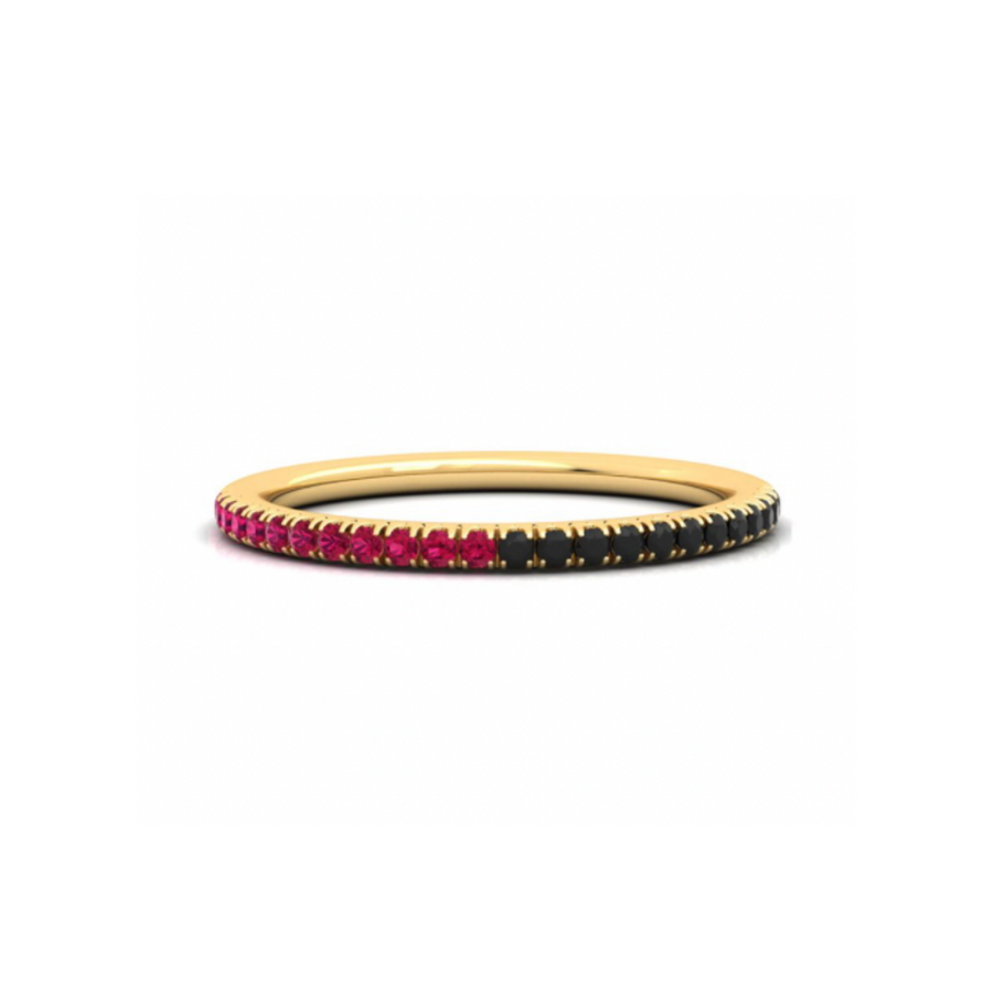 Black and Pink Stackable Ring