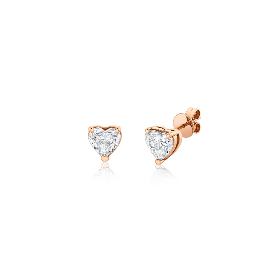 Diamond Heart Studs